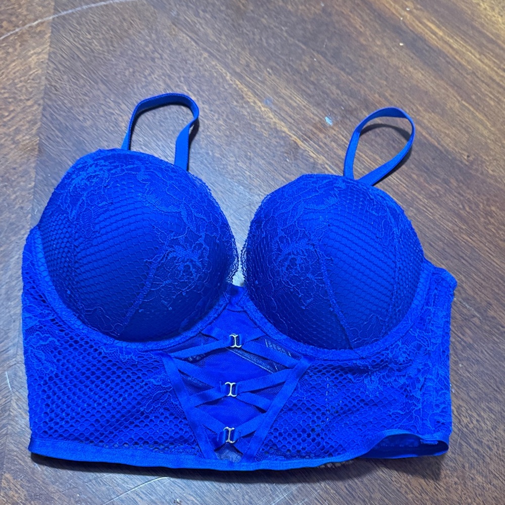 Victoria's Secret Cobalt Blue Lace Bra
